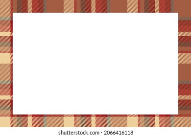 Vintage frame vector. Scottish border pattern retro style. Beauty empty background, template for photo, portrait, album. Tartan plaid ornament.