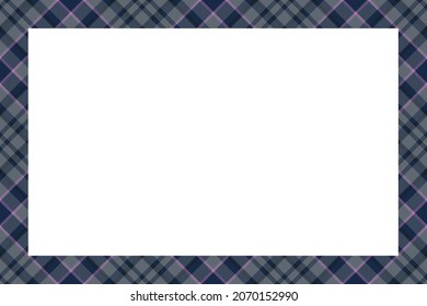 Vintage frame vector. Scottish border pattern retro style. Beauty empty background, template for photo, portrait, album. Tartan plaid ornament.