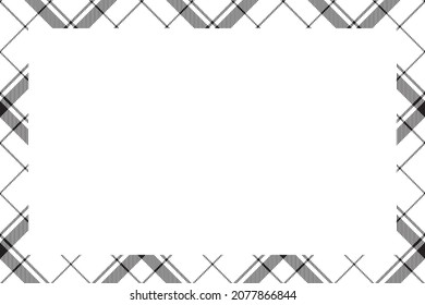 Vintage frame vector. Scottish border pattern retro style. Beauty empty background, template for photo, portrait, album. Tartan plaid ornament.