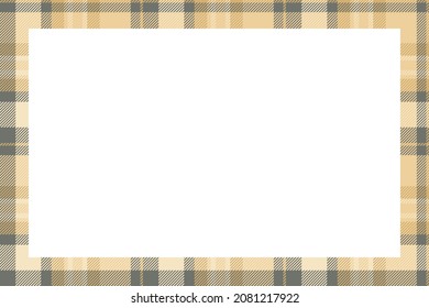 Vintage frame vector. Scottish border pattern retro style. Beauty empty background, template for photo, portrait, album. Tartan plaid ornament.