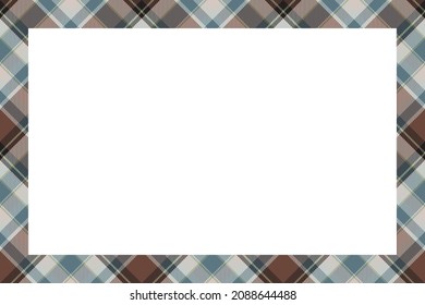 Vintage frame vector. Scottish border pattern retro style. Beauty empty background, template for photo, portrait, album. Tartan plaid ornament.