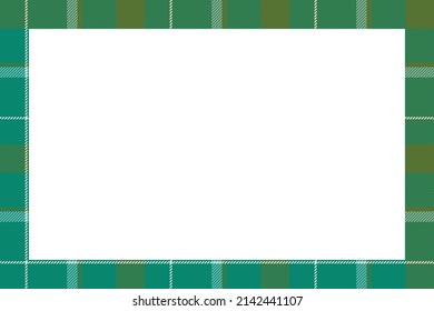 Vintage frame vector. Scottish border pattern retro style. Beauty empty background, template for photo, portrait, album. Tartan plaid ornament.