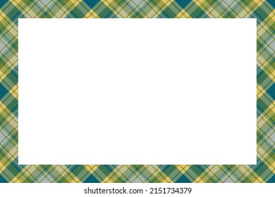 Vintage frame vector. Scottish border pattern retro style. Beauty empty background, template for photo, portrait, album. Tartan plaid ornament.