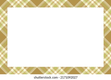 Vintage frame vector. Scottish border pattern retro style. Beauty empty background, template for photo, portrait, album. Tartan plaid ornament.