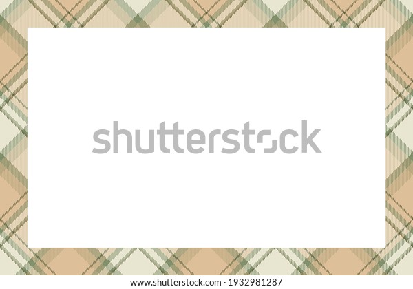 Vintage frame vector. Scottish border pattern\
retro style. Beauty empty background, template for photo, portrait,\
album. Tartan plaid\
ornament.