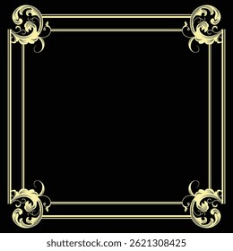 Vintage frame and victorian ornament for book or cover classic theme. ideal for wedding invitation and etc.