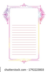 Vintage frame in victorian style for wedding invitation card template or wedding logos template design as a background.