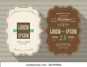 Vintage Frame Wedding Invitation Card Design Template