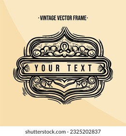 Vintage frame for writing text of message