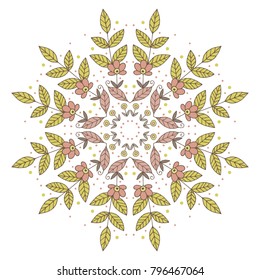 Vintage frame for your design with doodle flowers. Cute cartoon illustration for wedding invitations and romantic cards, birthday and other holiday.