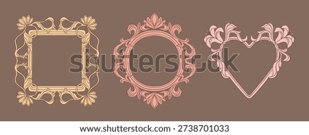 Vintage frames. Art Nouveau decor. Vector.