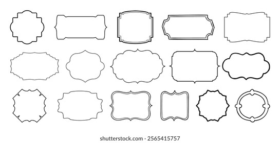 Vintage frames, banners, shapes, labels set vector
