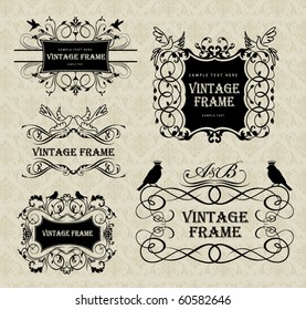 vintage frames with birds