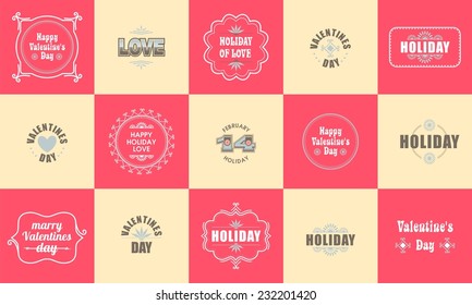 Vintage frames and Border congratulating Valentine's Day