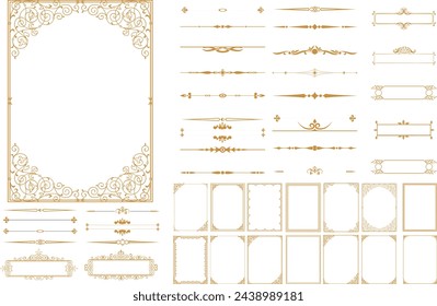 vintage frames, borders, corners. Retro ornamental frame vector. Decorative elements, frames, calligraphy, borders, text dividers, flourish ornament, corner, lines.