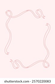 Vintage frames and borders for greeting cards, wedding and birthday party, picnic invitations in cute minimalist style. Hand drawn line border illustration for social media decoration template.