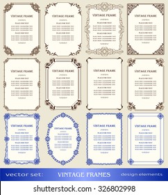 Vintage Frames And Borders Set, Book Covers And Pages, Christmas And New Year  Decorations, Calligraphic, Ornamental Photo, Text Frames, Creative Design Element, Decor For Certificate, Award, Diploma