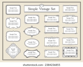 Vintage frames and borders set. Set of Decorative antique ornament. Vector design.