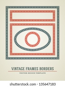 Vintage frames borders set vector illustration.