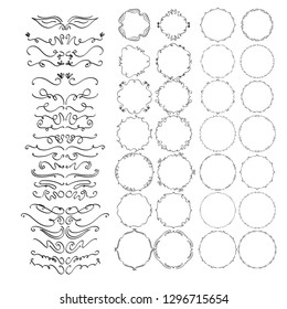 Vintage frames and borders for your design. Hand drawn illustration