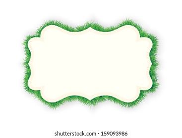 Vintage frames card on grass