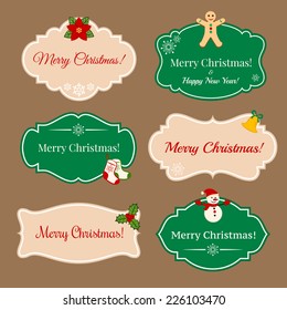 Vintage frames with Christmas decorations