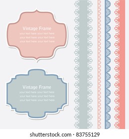 vintage frames and cute lace. vector illustration