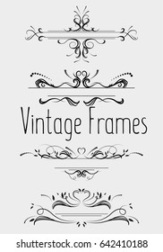 Vintage frames and delimiters page vector illustration