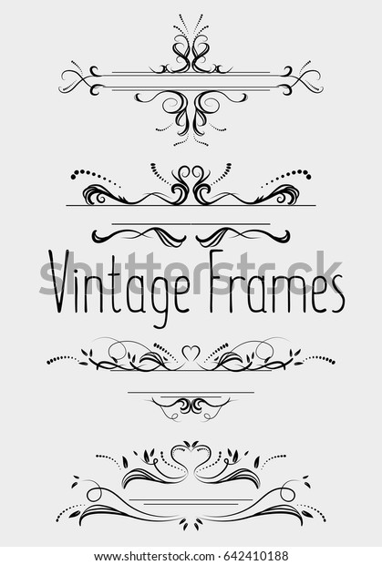Vintage\
frames and delimiters page vector\
illustration