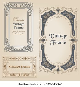 Vintage frames and design elements - with place for your text - in vector