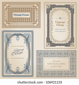 Vintage frames and design elements - with place for your text - in vector