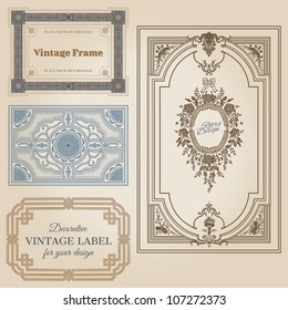 Vintage frames and design elements - with place for your text - in vector