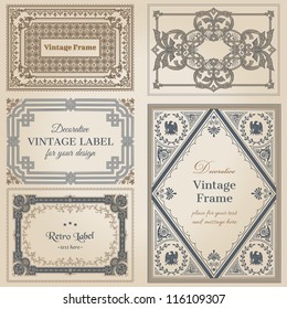 Vintage frames and design elements - with place for your text - in vector