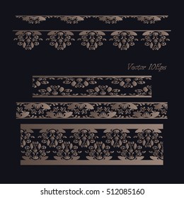 Vintage frames, dividers, signboards mega set isolated on black. Calligraphic design elements.