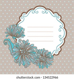 Vintage frames with floral elements, ornate flowers
