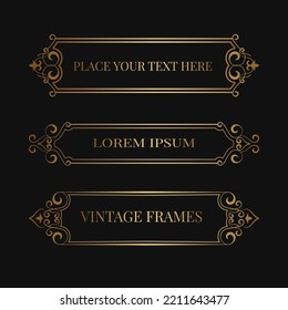 oro de marcos vintage, conjunto de vectores