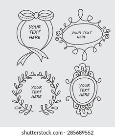 Vintage Frames & Label Hand Drawn Concept.Vector Illustration EPS10