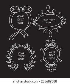Vintage Frames & Label Hand Drawn Concept.Vector Illustration EPS10