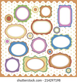 Vintage Frames and Labels with Textured Background and Border
