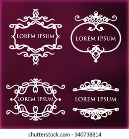 Vintage frames and monograms for labels and signage. Vector set.