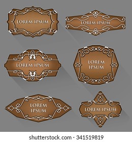 Vintage frames and monograms for labels and signage. Vector set.