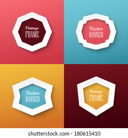 Vintage frames on colorful background 