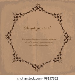 ?alligraphy vintage frames on grunge background