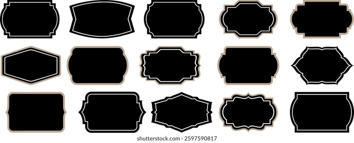 Vintage frames and retro borders collection. Banners and Badges vector paper labels with flourishes for scrapbooking or invitation design. sale sticker or invitation card. 