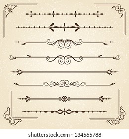 Vintage frames and scroll elements