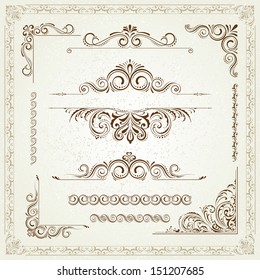 Vintage frames and scroll elements