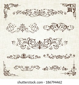 Vintage frames and scroll elements