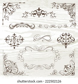 Vintage frames and scroll elements