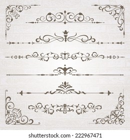 Vintage frames and scroll elements