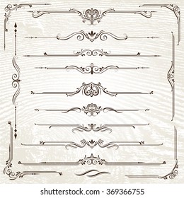 Vintage frames and scroll elements